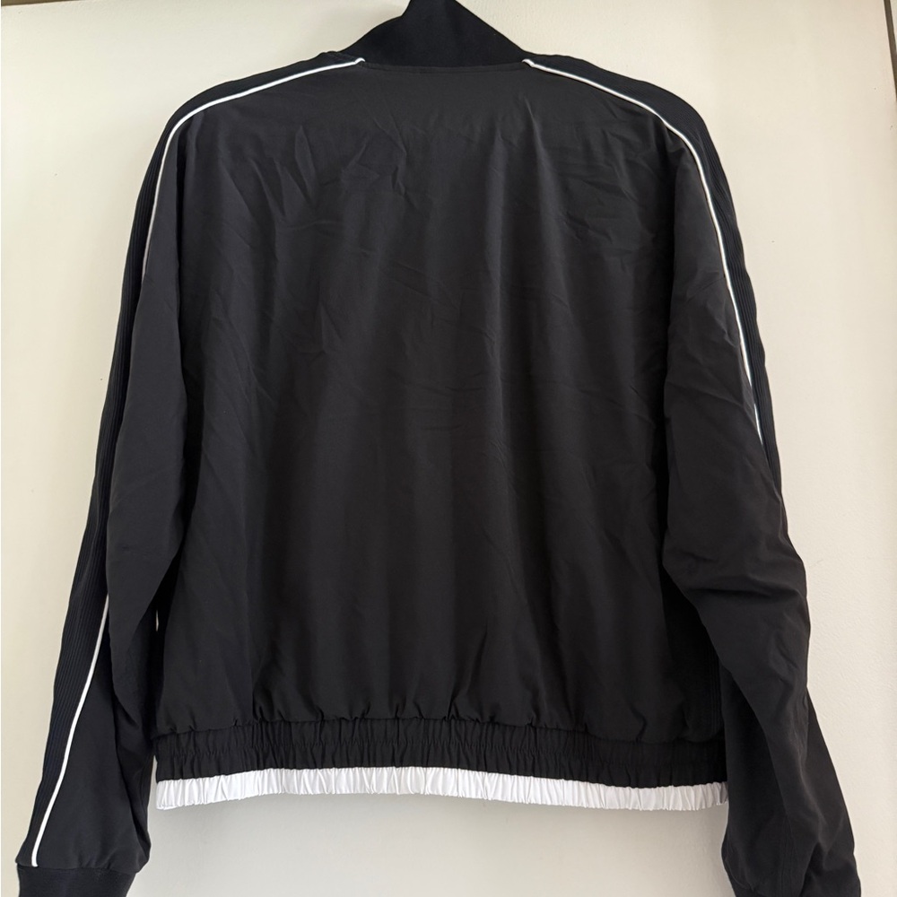 Athleta Black Track Suit with White Stripes medium petite - Picture 2 of 11